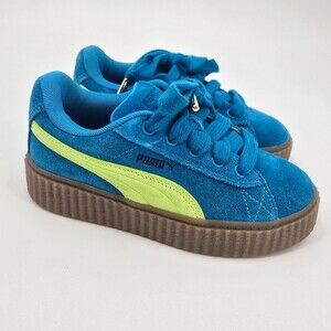 Puma x Fenty Kids Creeper Phatty Speed Vibrant Blue Lime Sneakers Size 2C NWOB